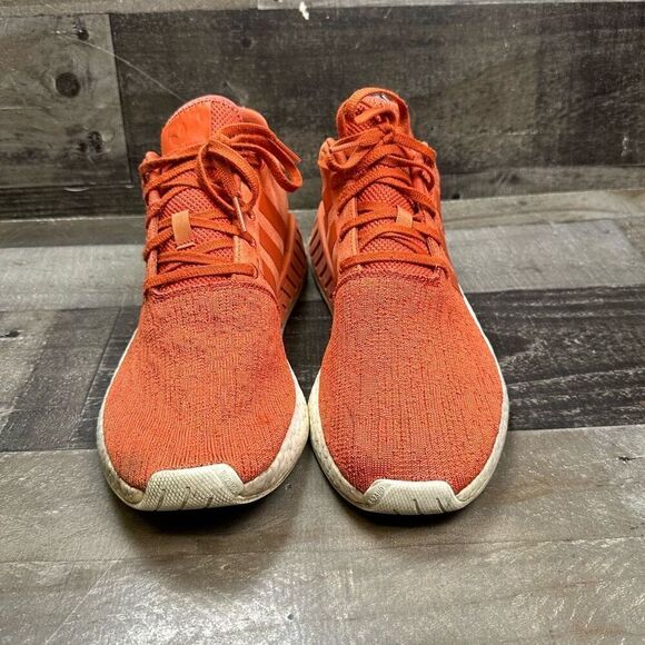 Adidas Men’s Size 11.5 NMD R2 Sneakers Future Harvest Orange Athletic Shoes - Picture 4 of 7